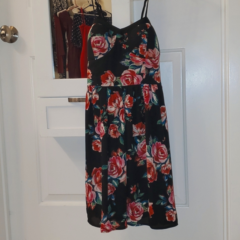 Exhilaration S dress floral black